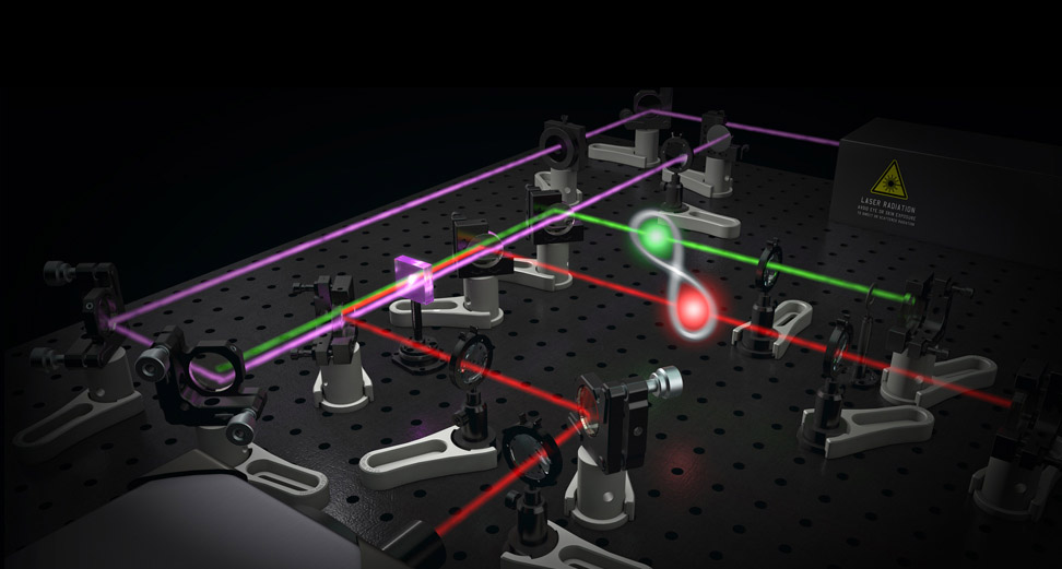 Visualsierung eines Quantenimagingexperiments.